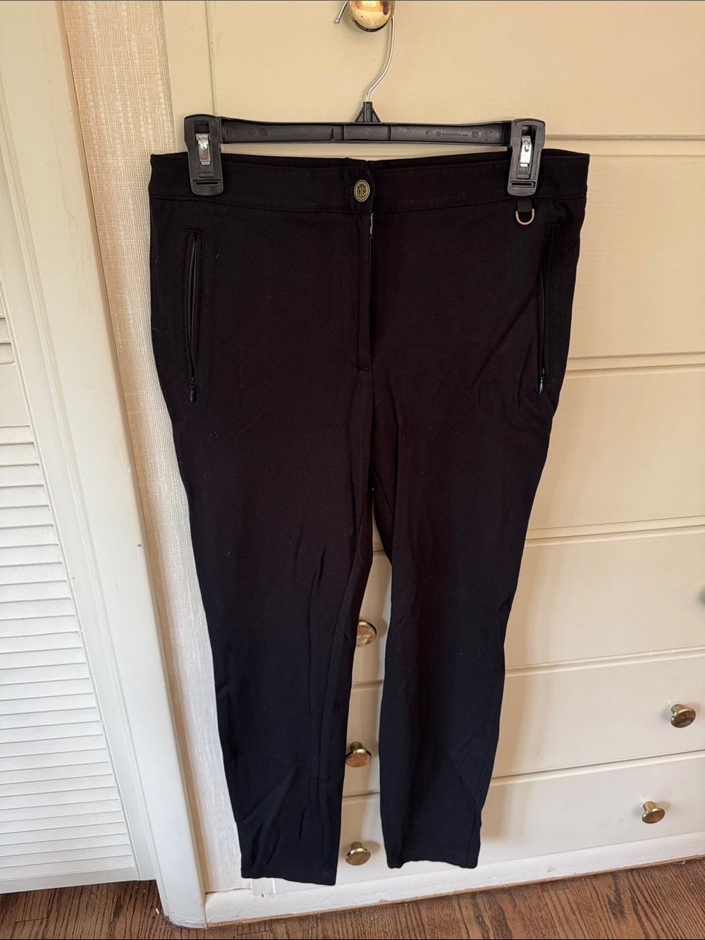 Talbots Black Skinny Ponte Pull-On Pants with Zipper Pockets